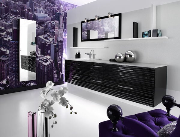 moderne Farbe - Lila Badezimmer