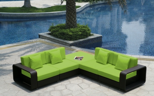 Moderne Outdoor Möbel - grünes modulares Sofa