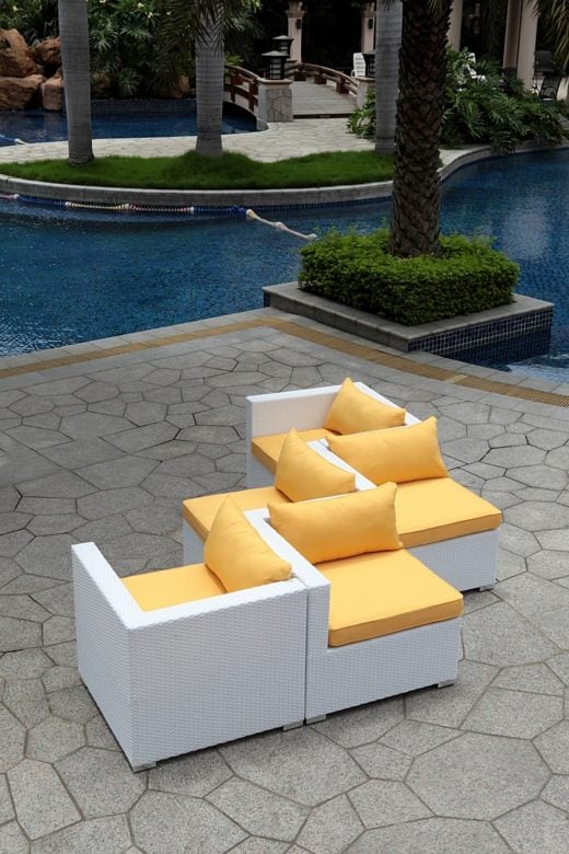 Moderne Outdoor Möbel - oranges modulares Sofa