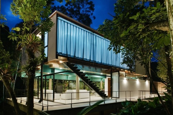 modernes stilvolles elegantes Villa im Wald - Außendesign