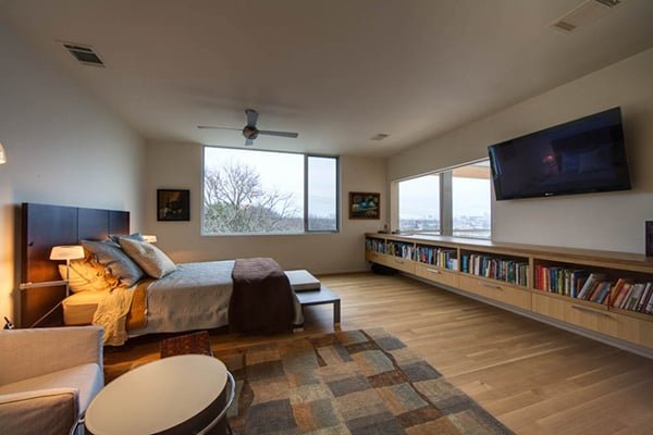 Passiv-Solarhaus in Texas - modernes Hausdesign - Schlafzimmer