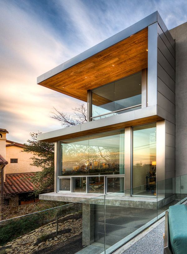 Passiv-Solarhaus in Texas - modernes Hausdesign - Seitenblick