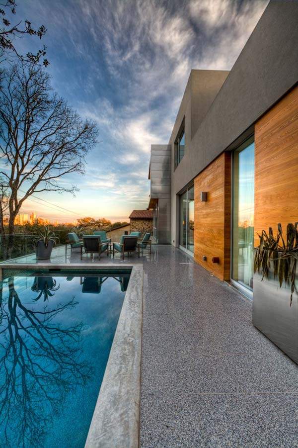 Passiv-Solarhaus in Texas - modernes Hausdesign - Terrasse