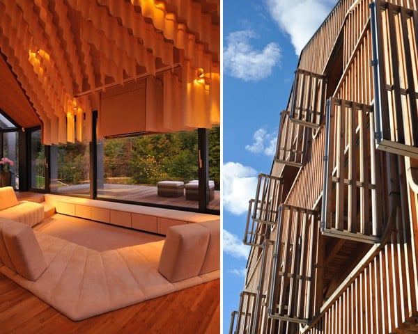 Progressive Architektur aus Holz und Stein