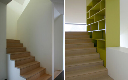 minimalistisches Innendesign - ellegante Holztreppe