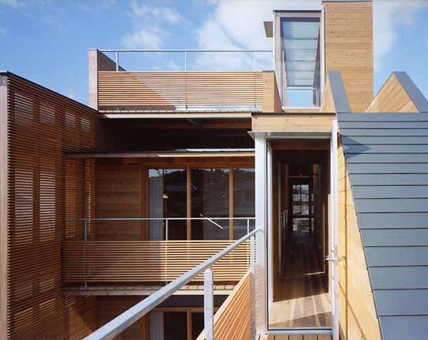 japanisches Haus - minimalistische Architektur - Terrasse