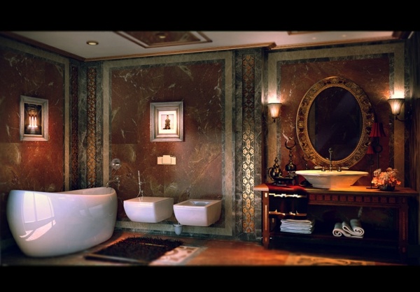 luxuriösen Badezimmer - klassiches Stil