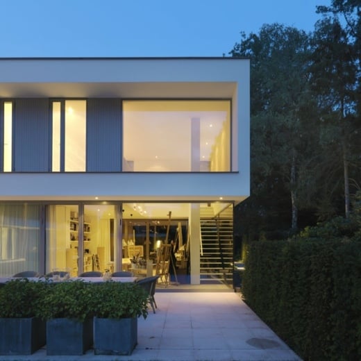 minimalistische Architektur - Haus O in der Nacht
