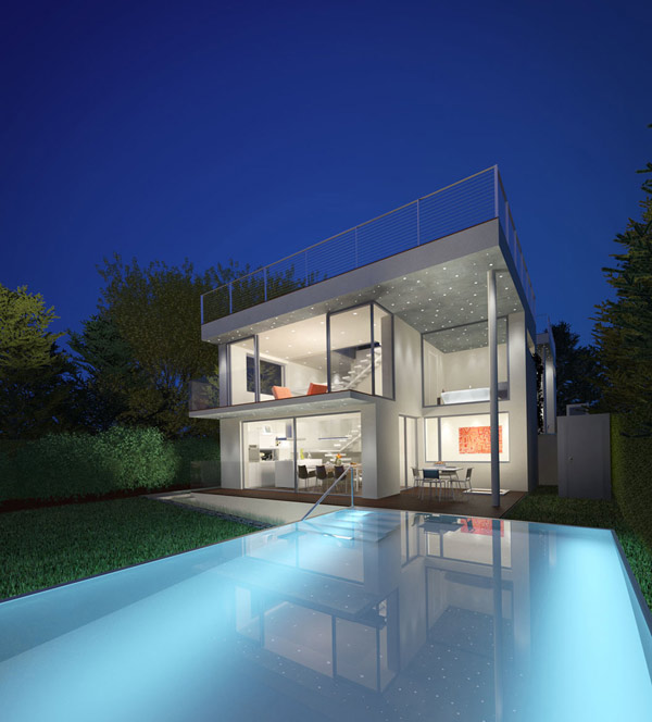 minimalistisches Haus - modernes Pool