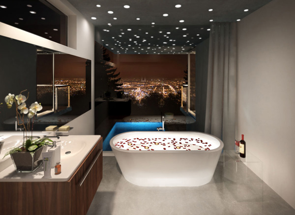 minimalistisches Innendesign- modernes Badezimmer