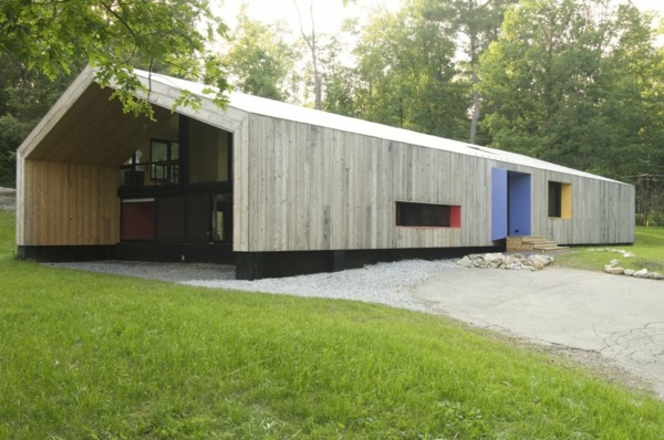 modernes Hausdesign aus den USA - farbige Fassade