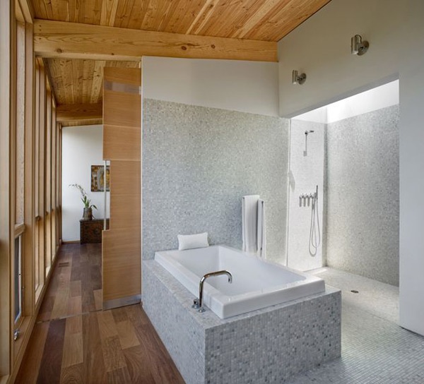 Holzhaus im Wald - Innenraumgestaltung für Badezimmer