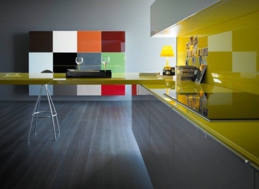 spannende farbige Küche - modernes Design