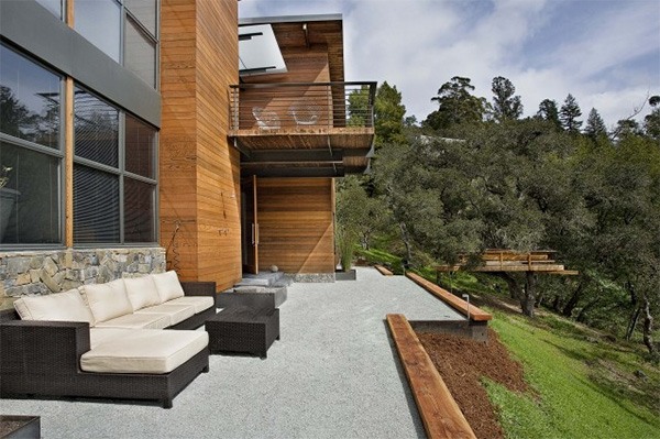 Moderne Holzarchitektur in San Francisco -sofa