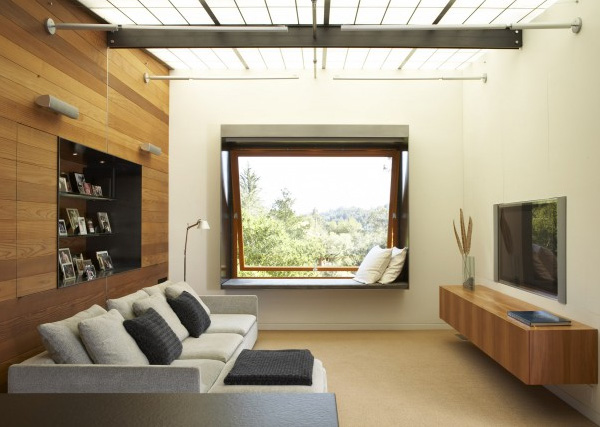 Moderne Holzarchitektur in San Francisco -wohnzimmer