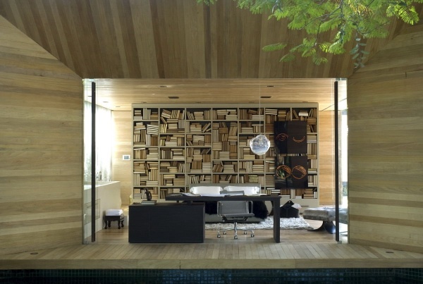 modernes Home Office - Holzdesign