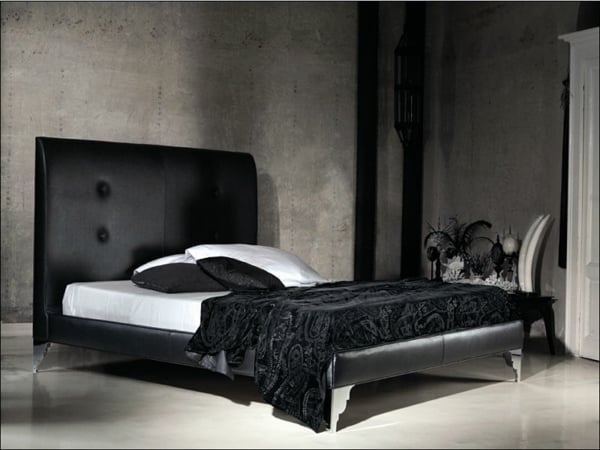 schickes schlafzimmer - schwarz-weiß design