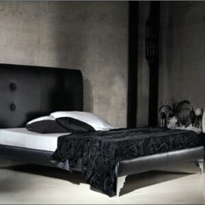 schickes schlafzimmer - schwarz-weiß design