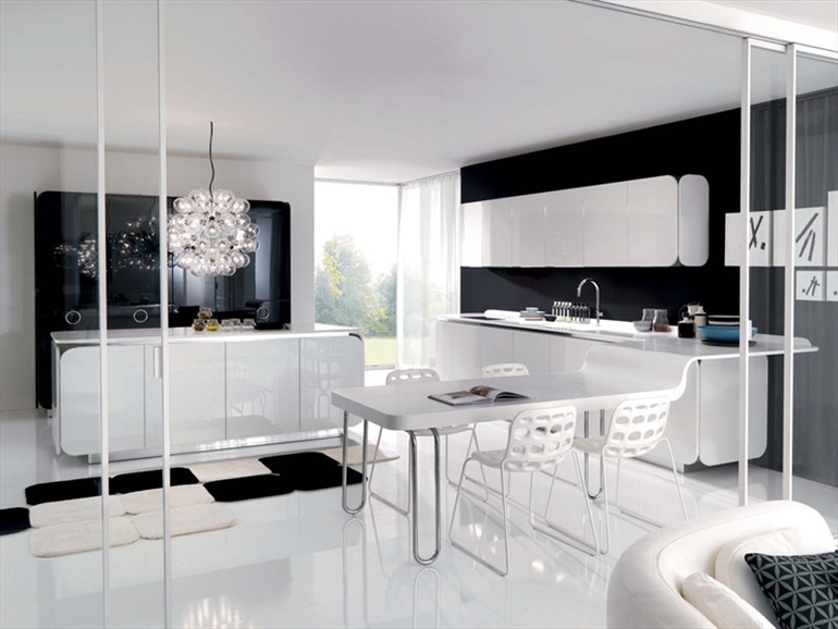 Stilvolle Küchedeko in schwarz und weiß