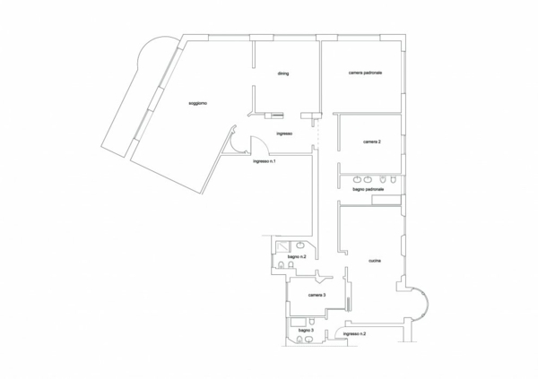 plan vom weißen Apartment Design
