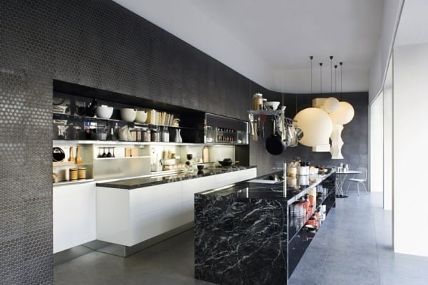Granit-Kücheninsel-moderne-Küche