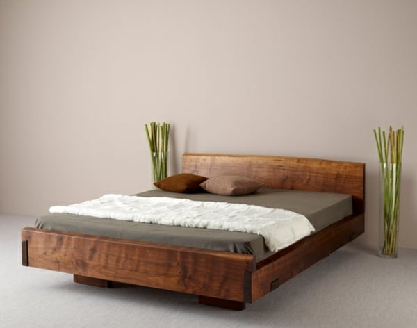 Holzbett-modernes-Schlafzimmerdesign