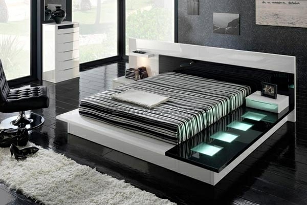 Trends-2012-schwarzes-Schlafzimmer-Bett-Beleuchtung