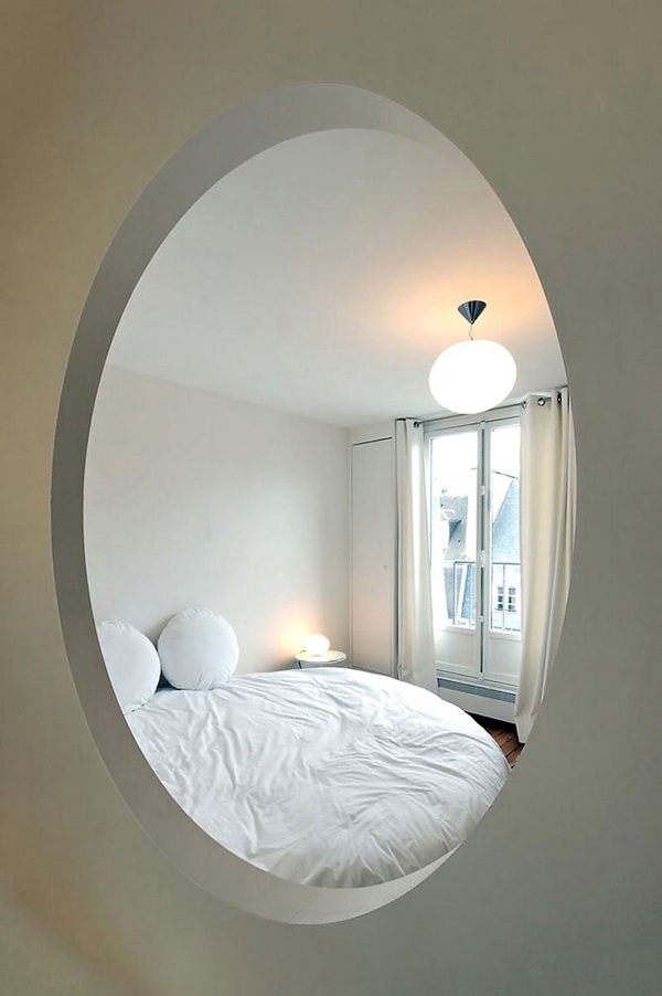 Kleine Wohnung Design mit runden Elementen