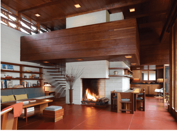 einstöckiges-Haus-amerikanische-Architektur-Frank-Lloyd-Wright