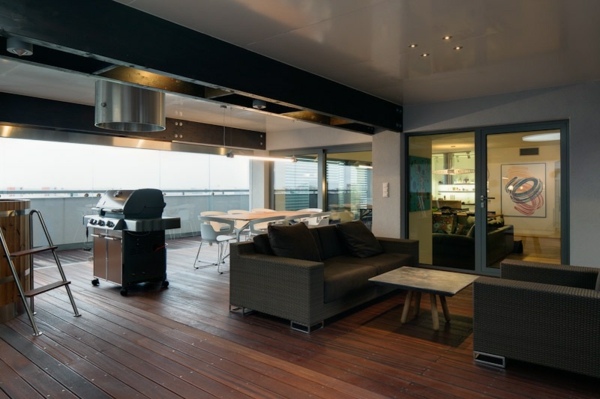 modernes stilvolles Loftdesign - Terrasse