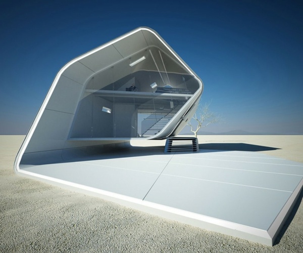 futuristisches Design - weiße Fassade