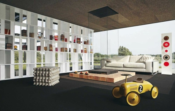 gemütliches-retro-Wohnzimmer-Design-Sofa