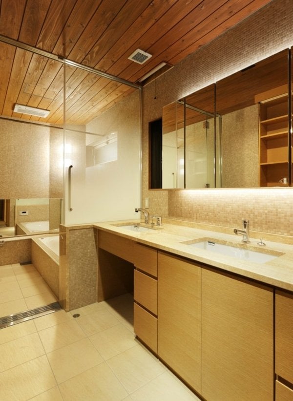 japanische Hausarchitektur -Badezimmer Design