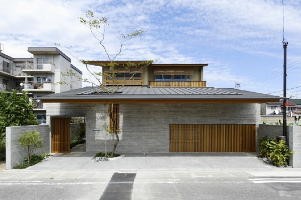 Frontblick von japanischer Hausarchitektur