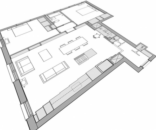 modernes kleines Appartement - Bauplan