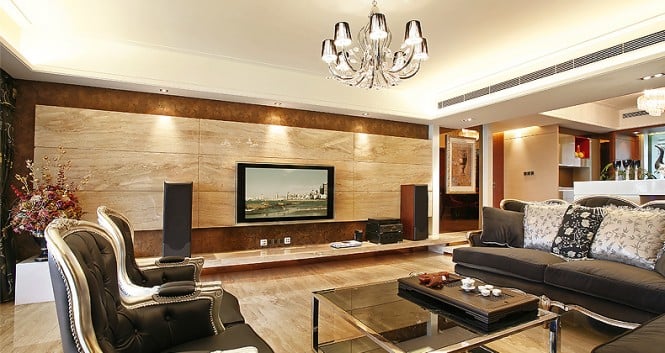 luxuriöser asiatischer stil im wohnzimmer