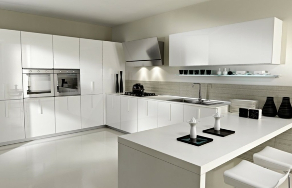 Ideen minimalistische weißes Küchen 20