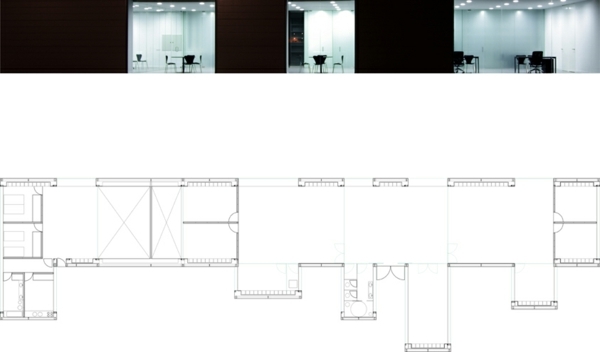 minimalistische Architektur- Büro-Bauplan