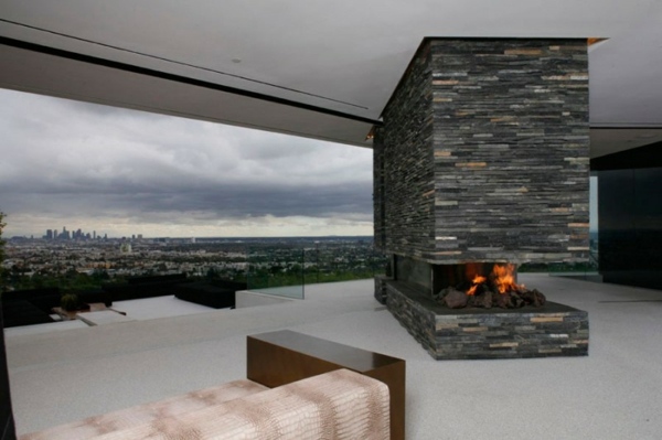 minimalistisches Design-modernes Wohnzimmer-Kamin
