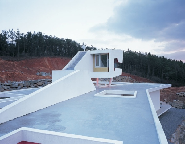 interessante Dachterrasse im modernem Hausdesign