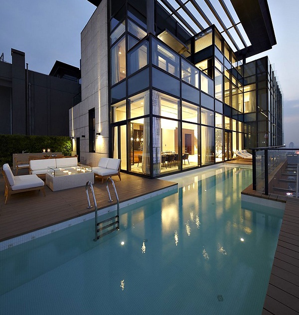 Zweistöckige Dachwohnung in China