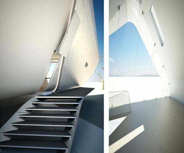 futuristische Treppe im Freien