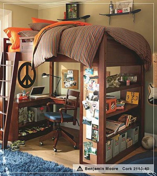 moderne-praktische-Inneneinrichtung-kleines-Schlafzimmer-Teenager