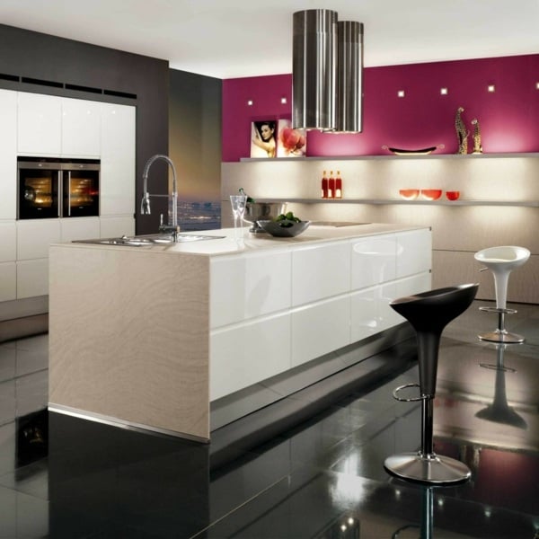 Ideen minimalistische weißes Küchen Design 5
