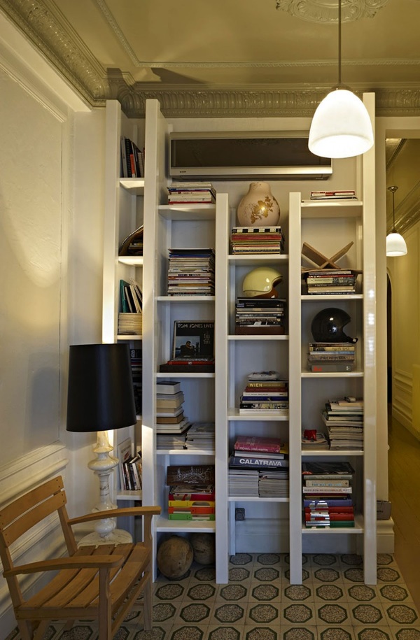 modernes-Appartement-Interieur-Bücherregale