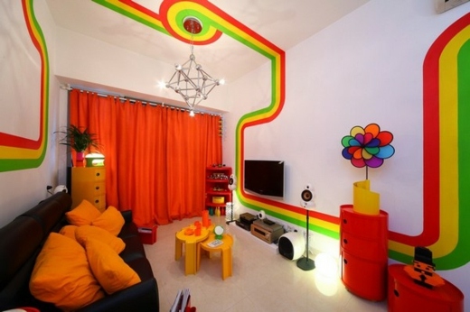 Appartement in Hong Kong farbiges-Wohnzimmer-Kronleuchter