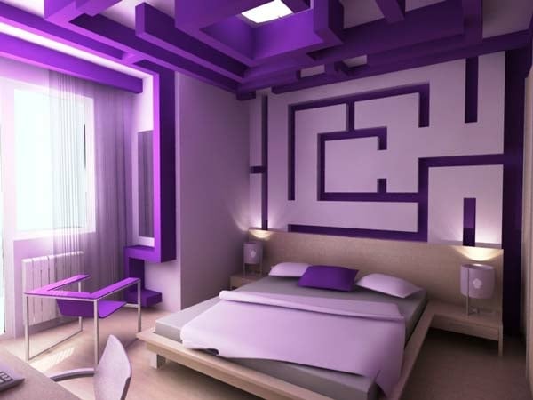 modernes-Schlafzimmer-lila-gestalten