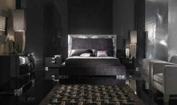 modernes-schwarzes-Schlafzimmer-Design