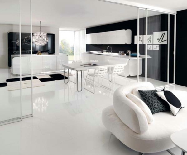 Küchen Design in schwarz und weiß