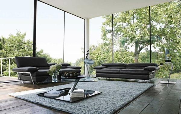 schwarze-Farbe-Wohnzimmer-Möbel